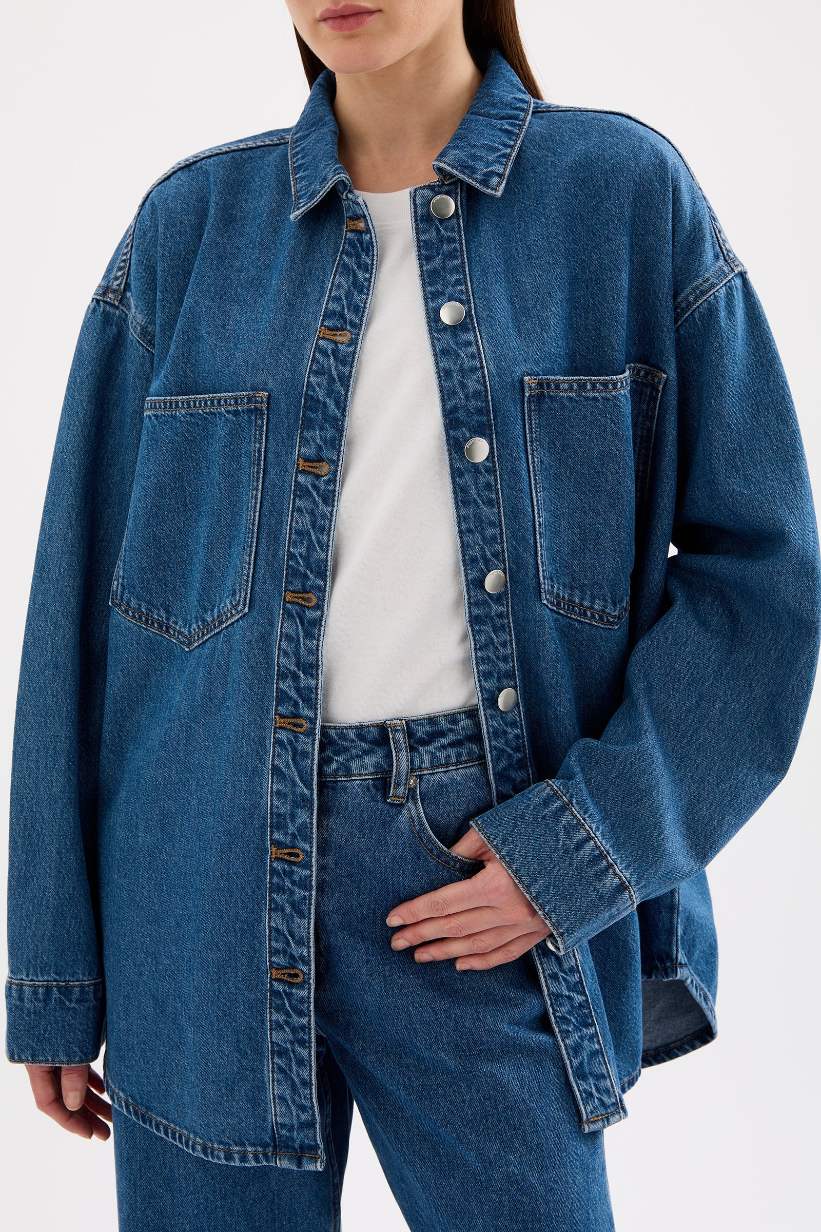 Organic Denim Overshirt Royal Blue 