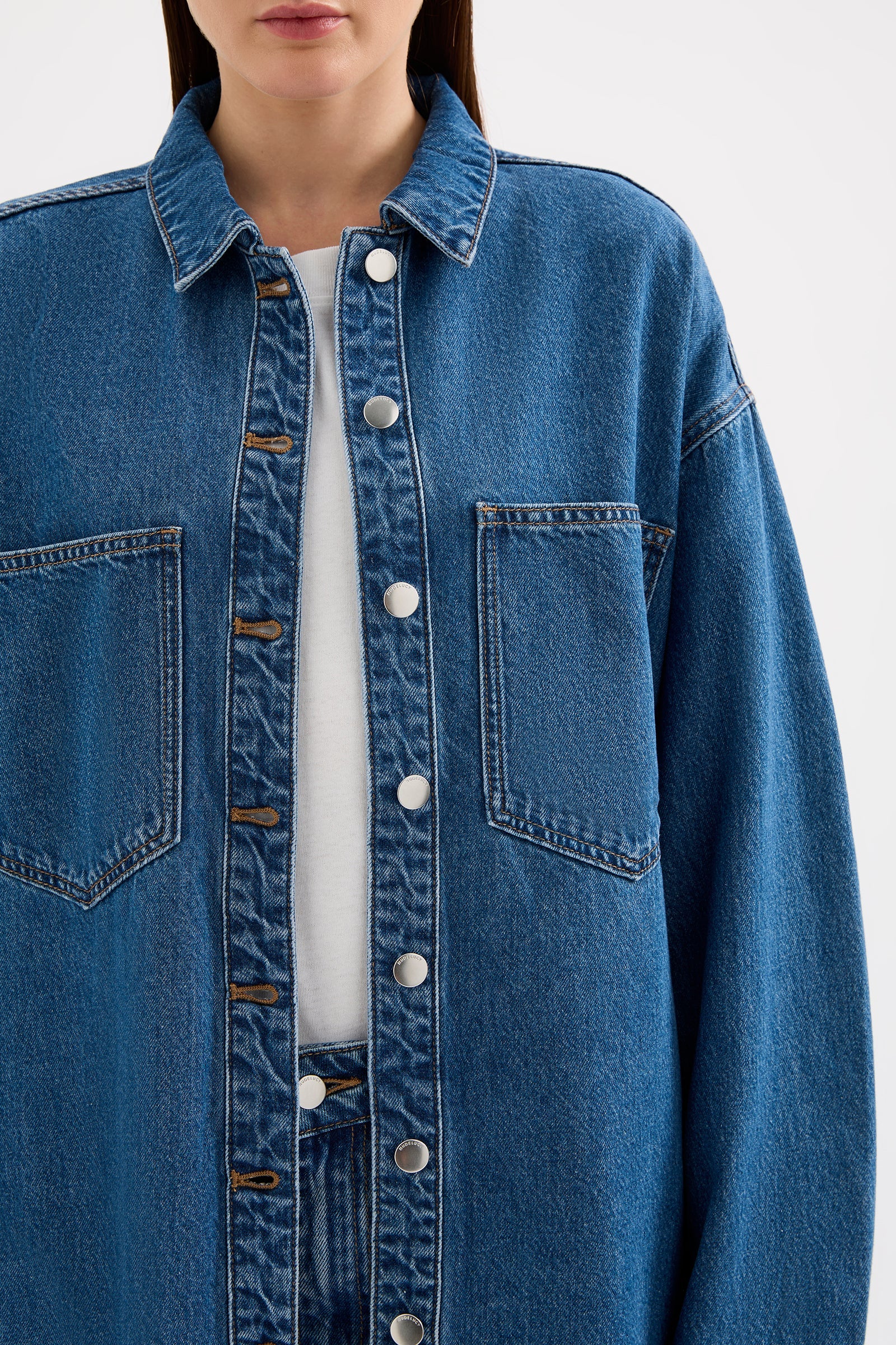 Organic Denim Overshirt Royal Blue 