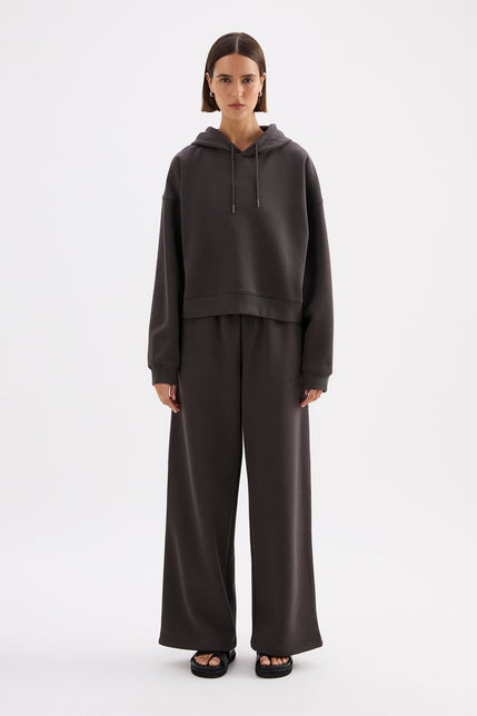 Carter Wide Leg Track Pant Coal 