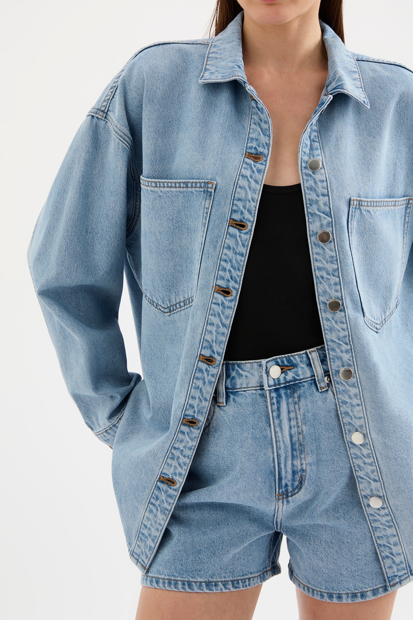 Organic Denim Overshirt Soft Blue 