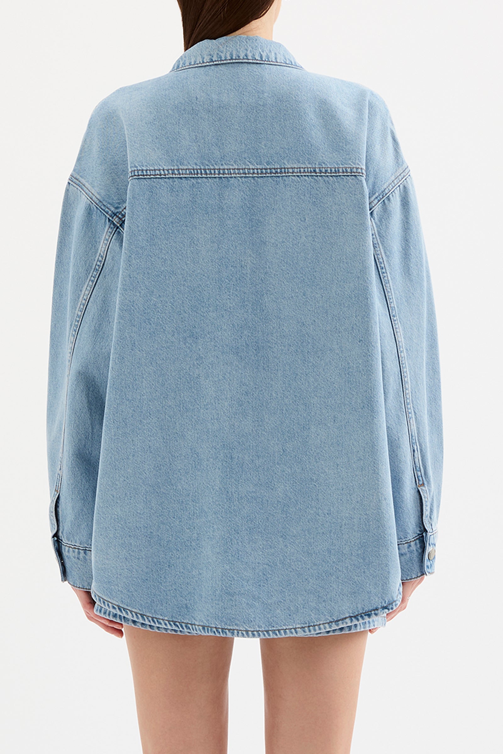 Organic Denim Overshirt Soft Blue 