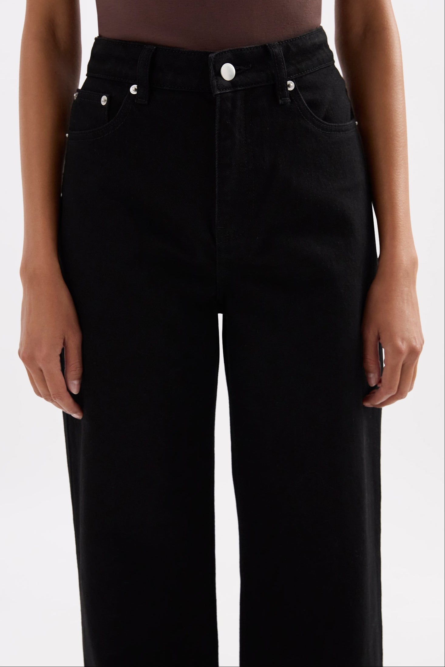 Organic Stretch Wide Leg Jean Black 