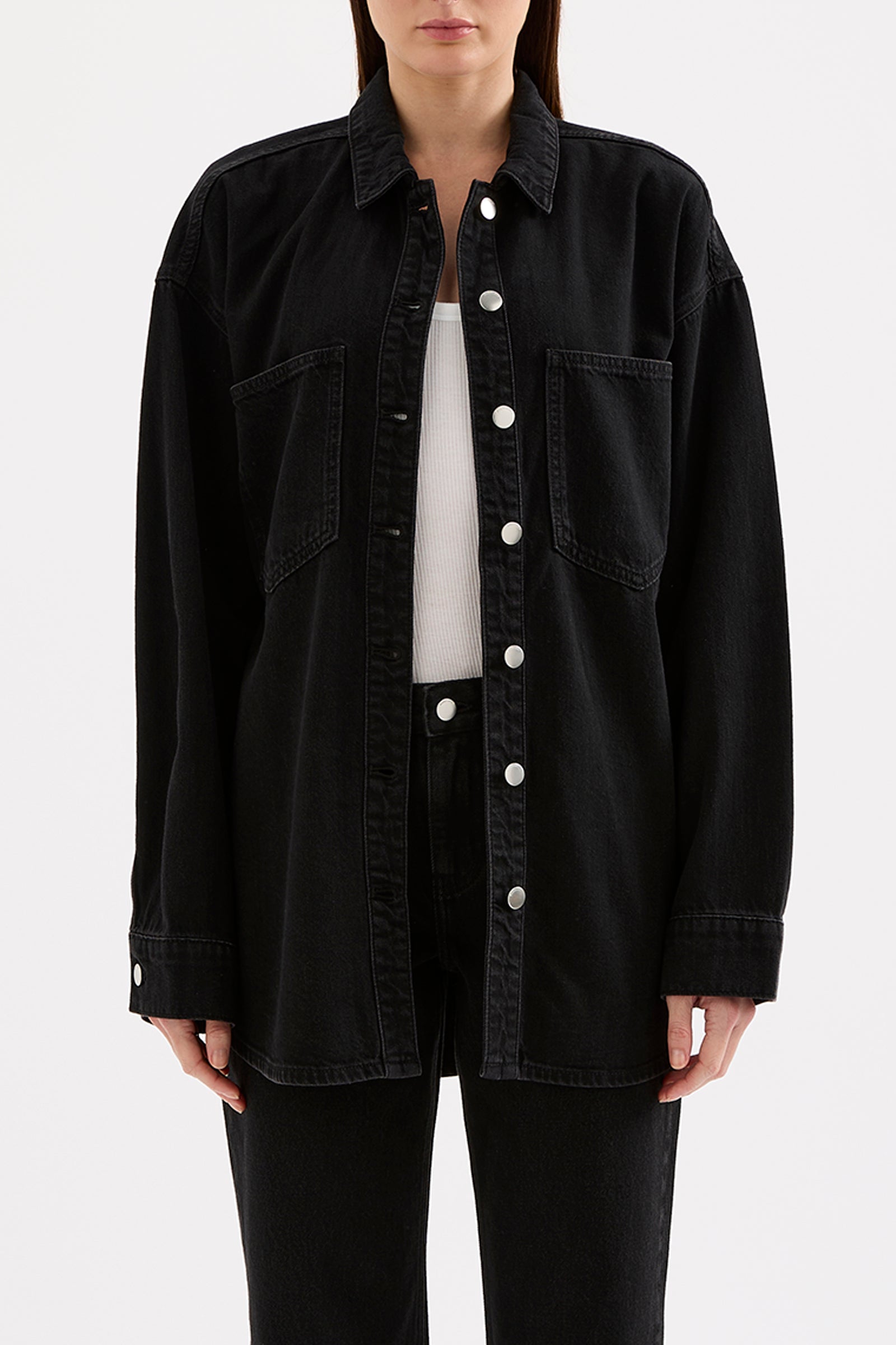Organic Denim Overshirt Vintage Black 
