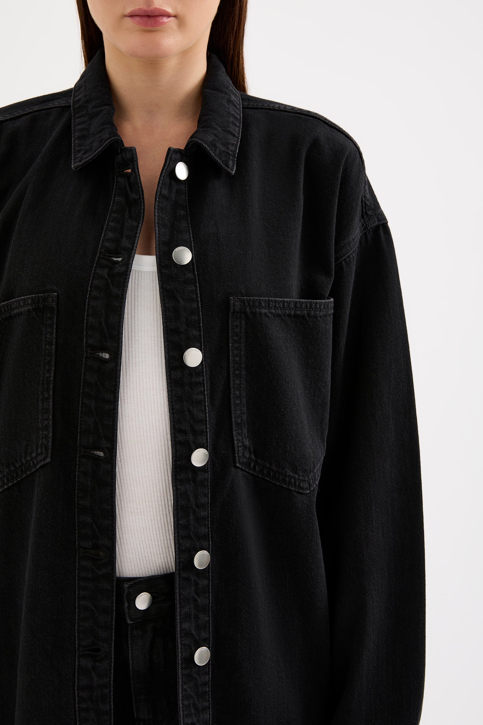 Organic Denim Overshirt Vintage Black 