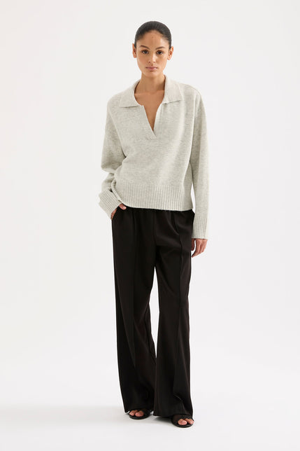 Kinsley Rugby Knit Grey Marle 