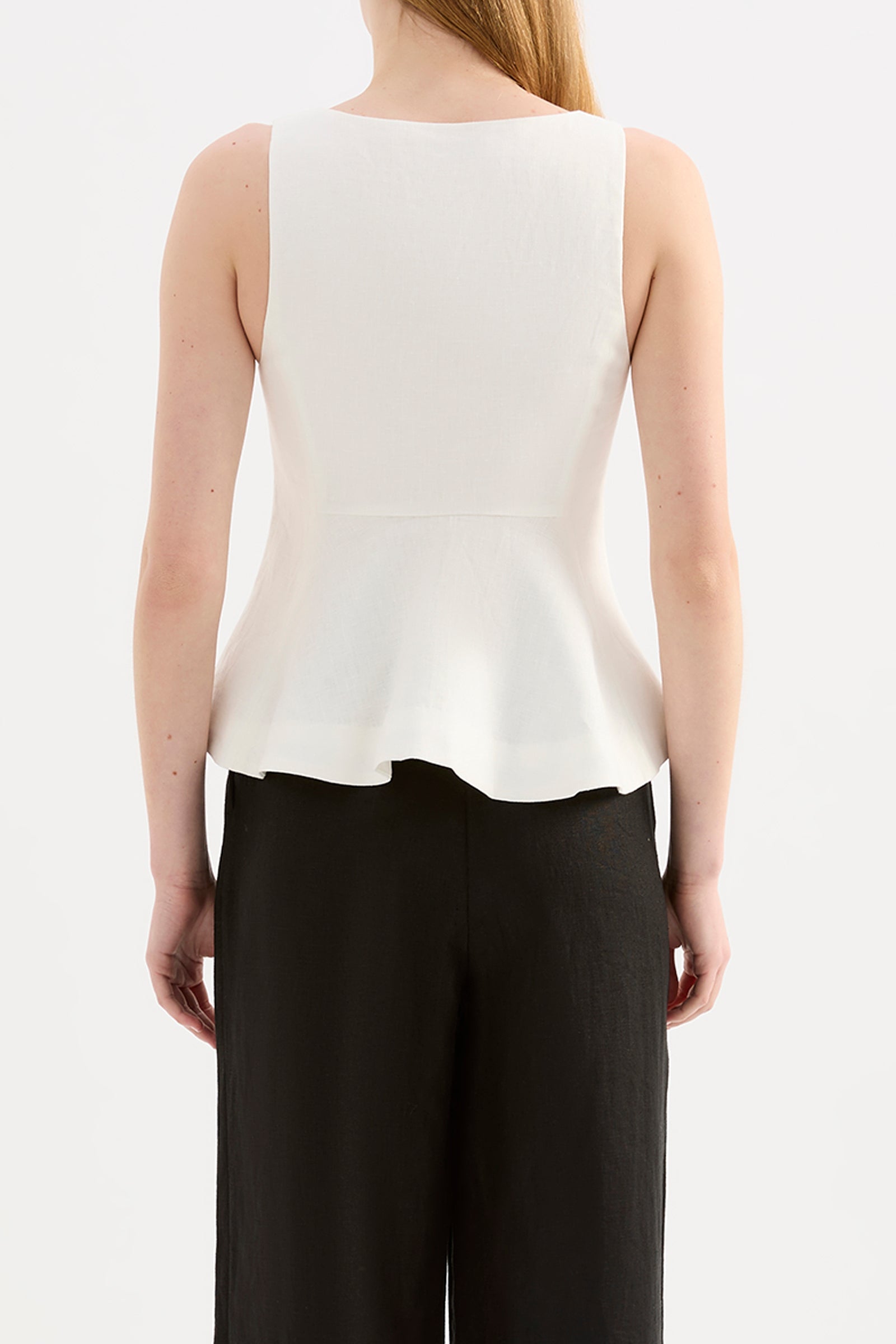 Quinn Linen Vest White 