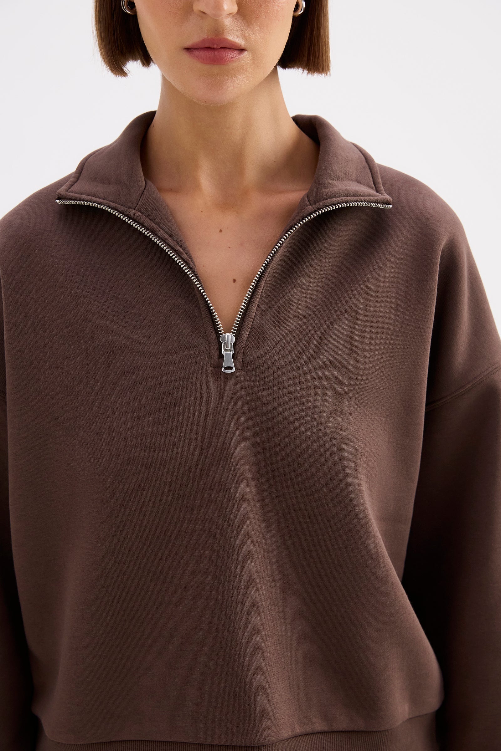 Carter Classic Zip Front Sweat Chocolate 