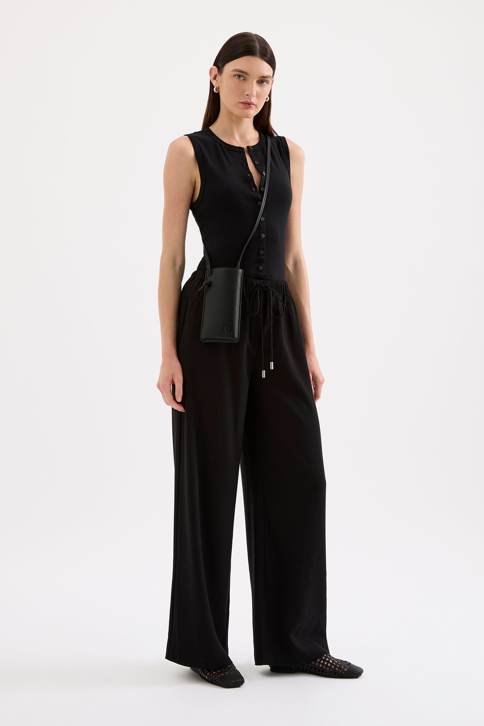 Tabitha Vegan Leather Phone Pouch Black 