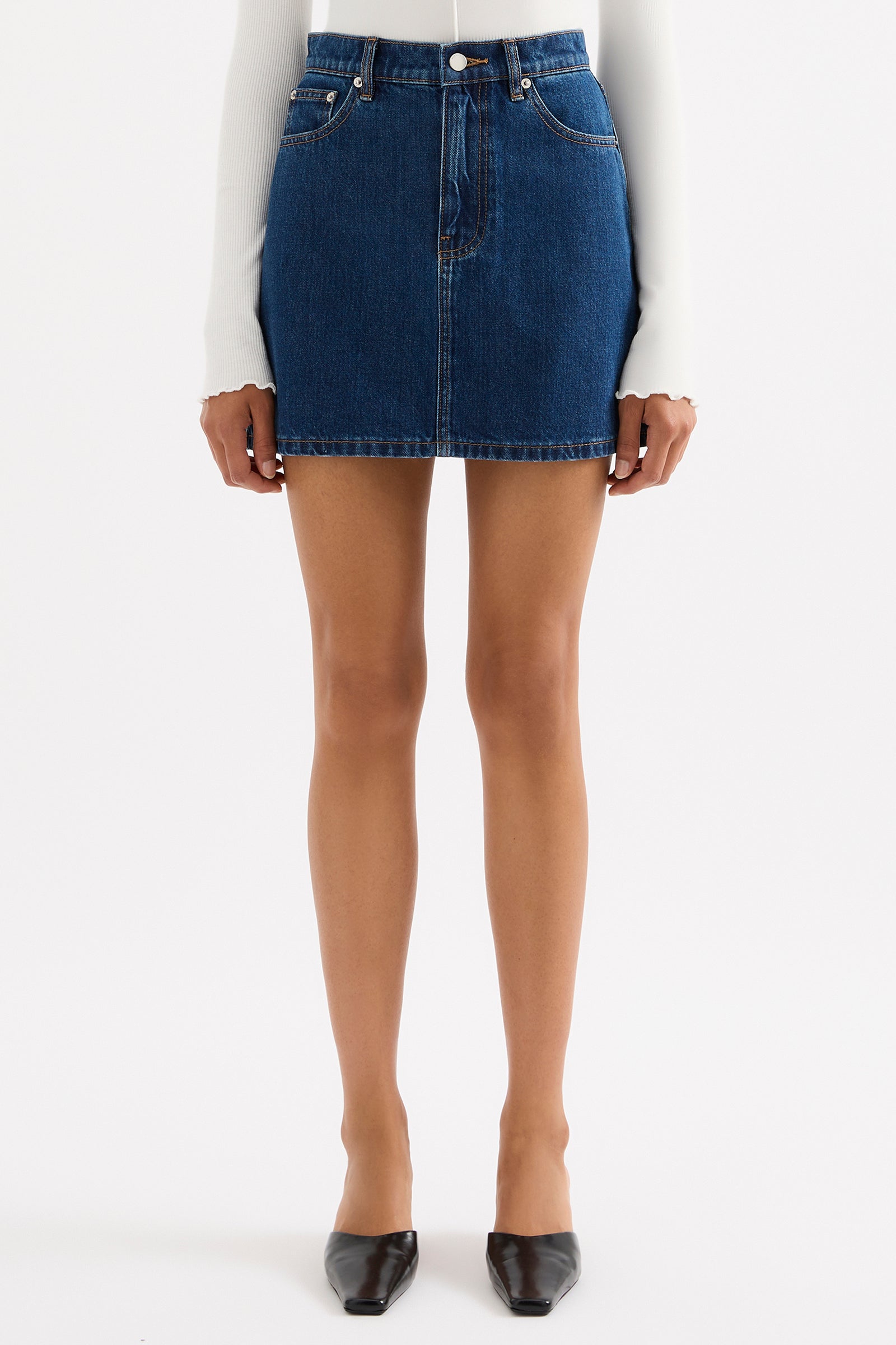 Sia Denim Mini Skirt Force Blue 