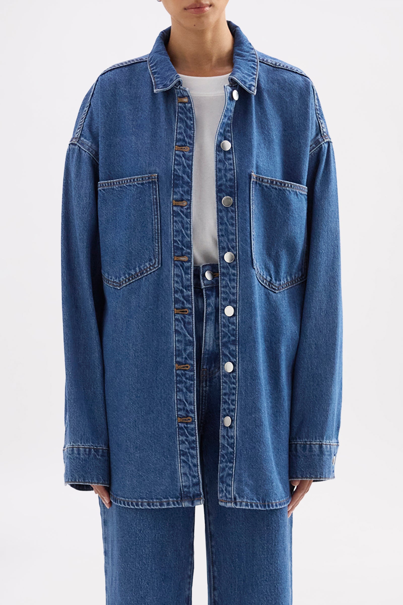 Organic Denim Overshirt Royal Blue 