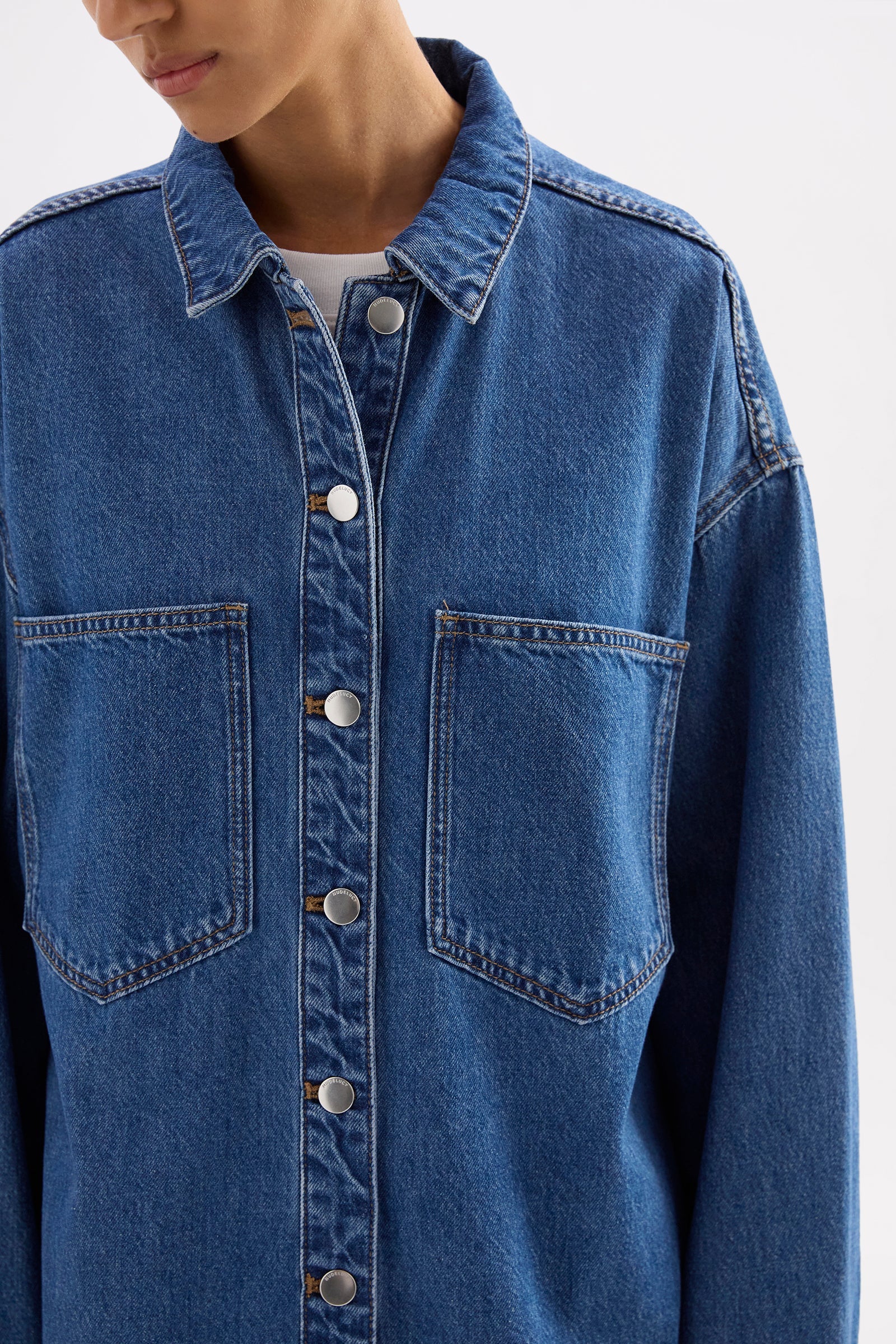 Organic Denim Overshirt Royal Blue 