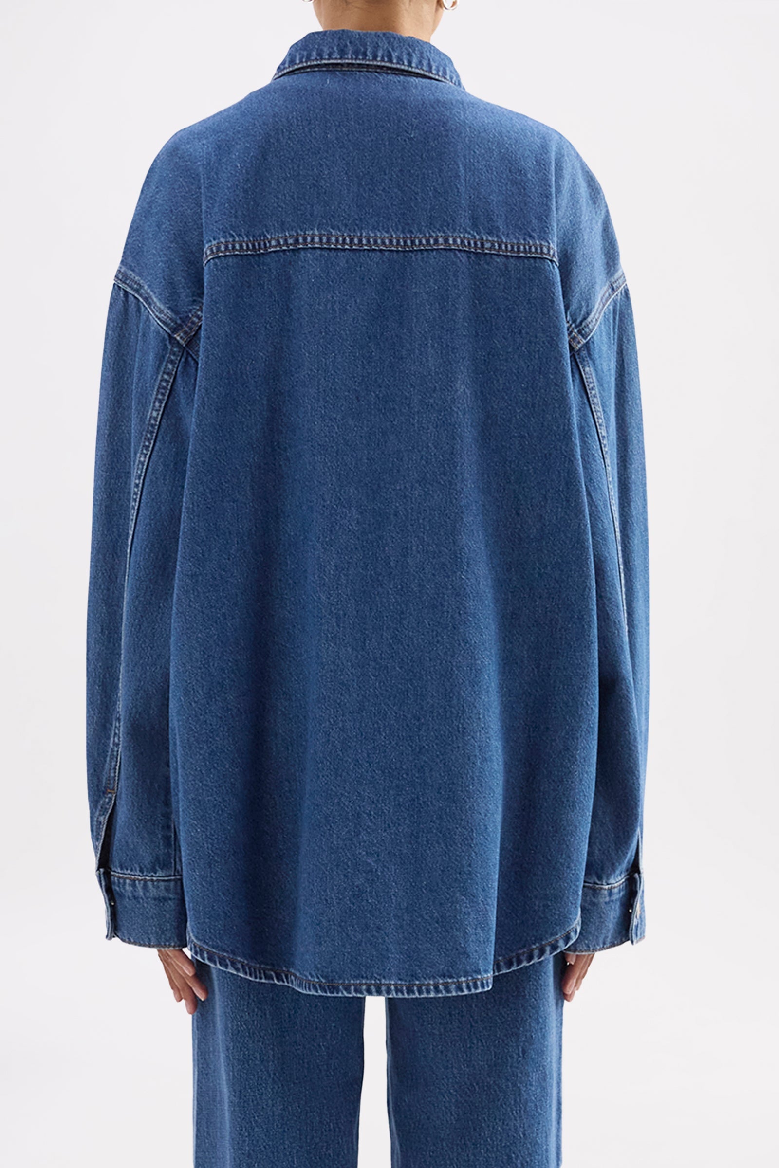 Organic Denim Overshirt Royal Blue 