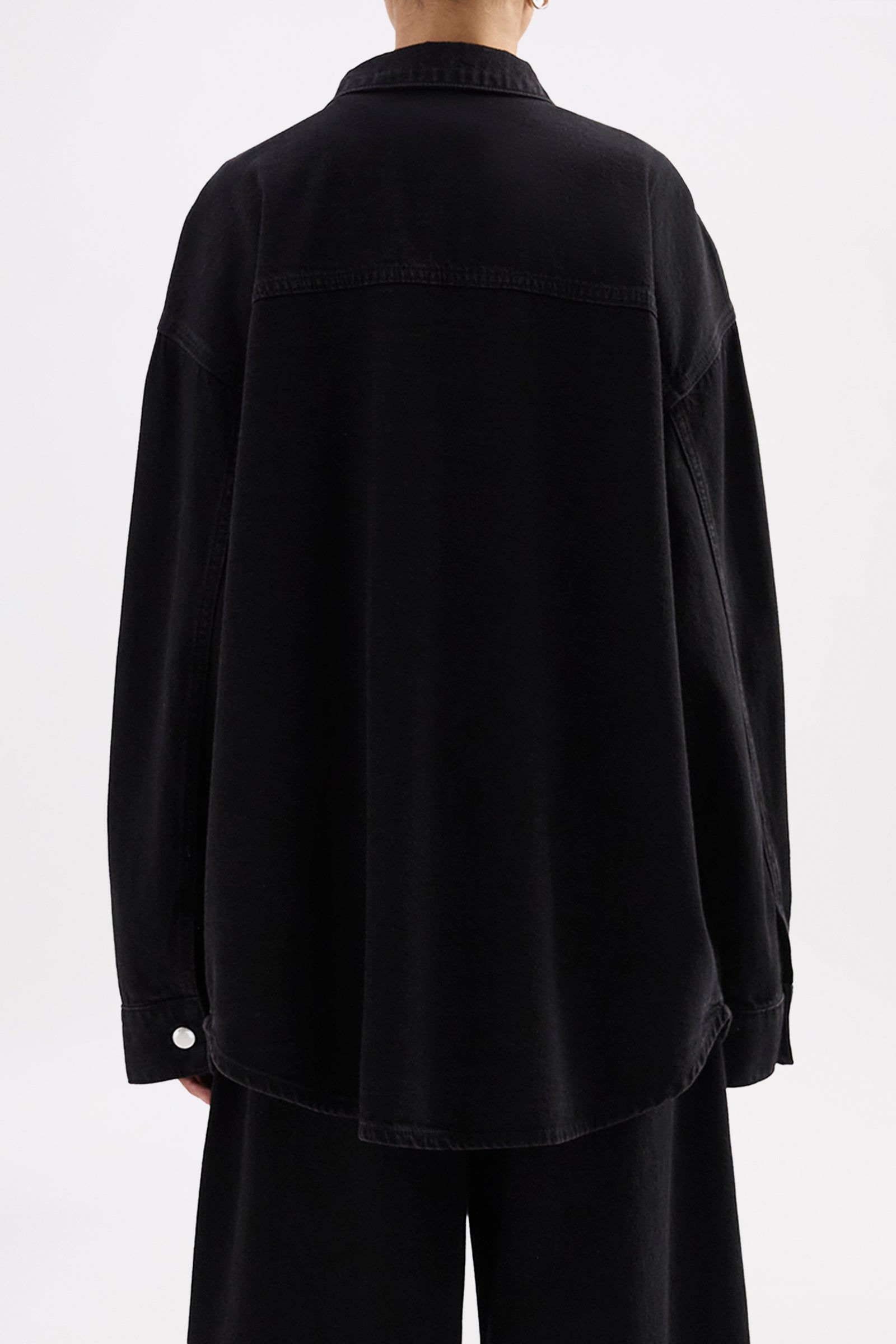 Organic Denim Overshirt Vintage Black 