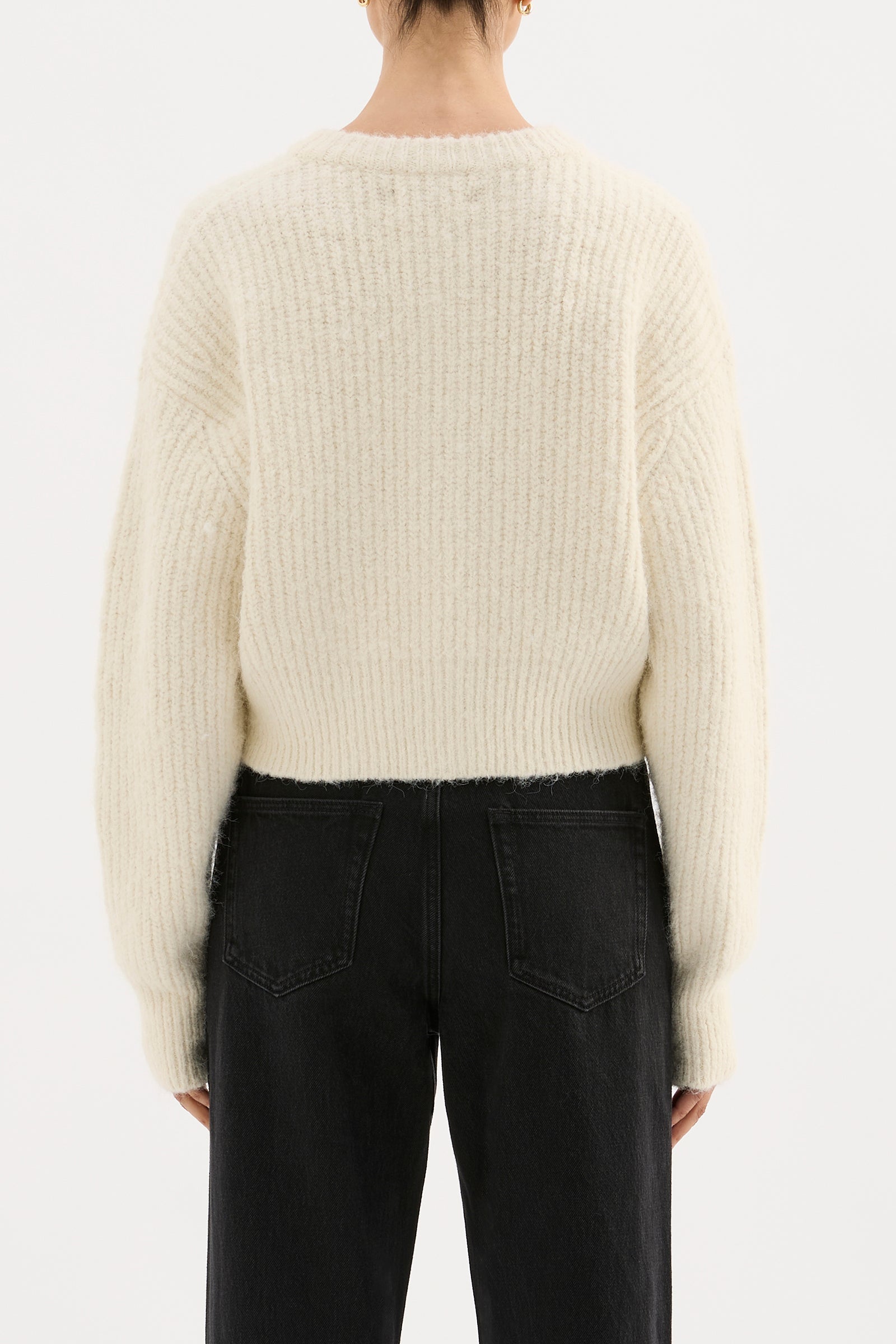 Nixon Cropped Cardigan Ivory 
