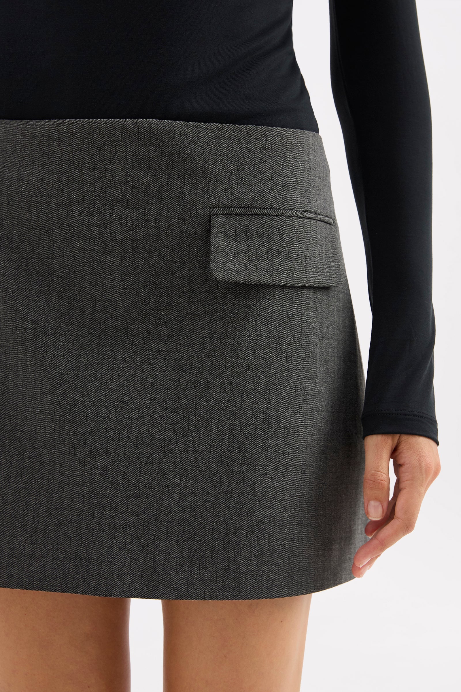 Fosca Mini Skirt Charcoal 