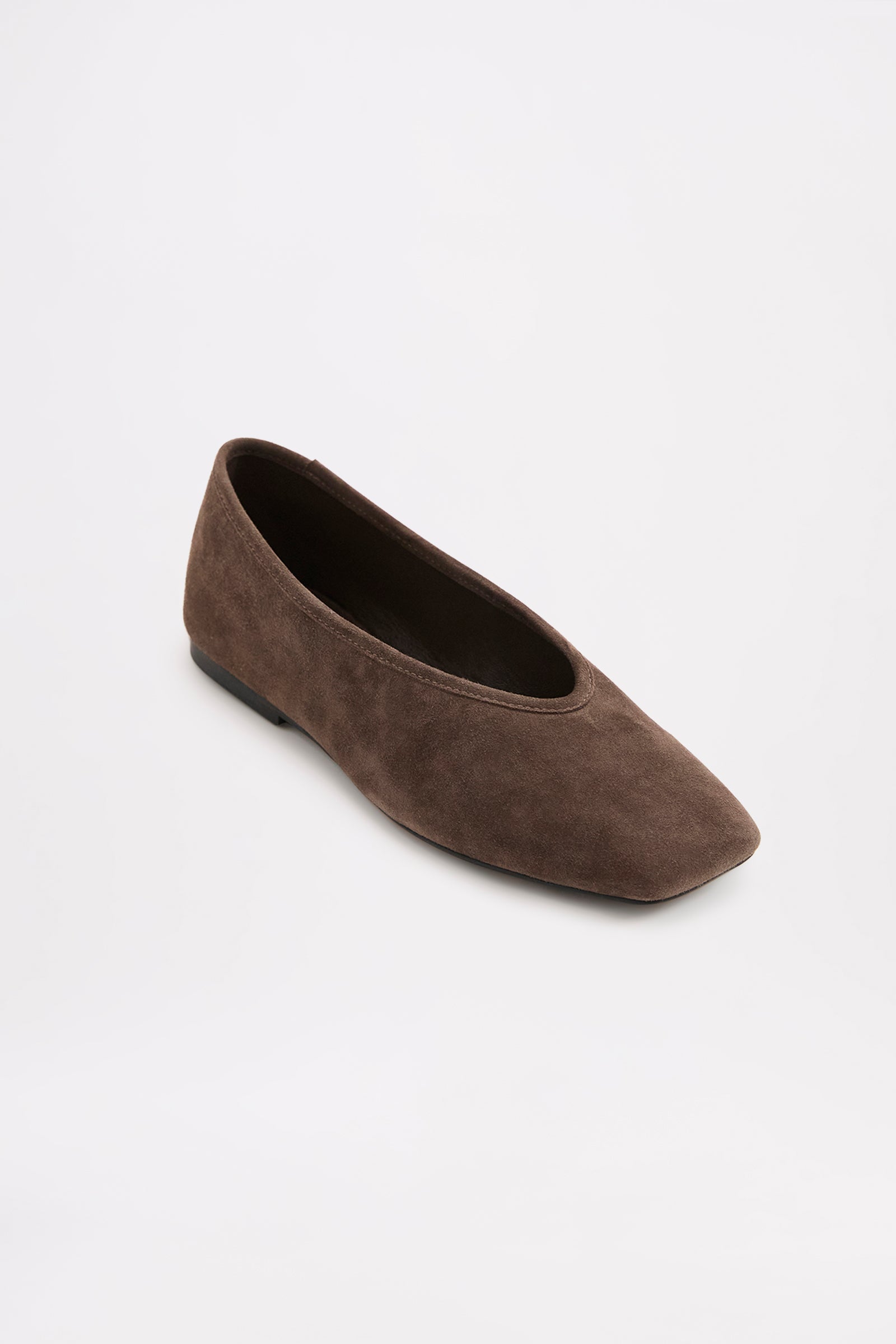 Cassandra Suede Ballet Flat Chocolate 