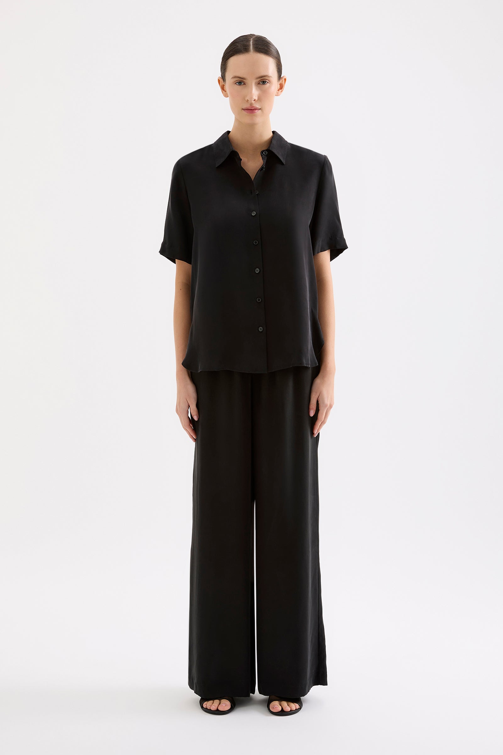 Dara Cupro Shirt Black 