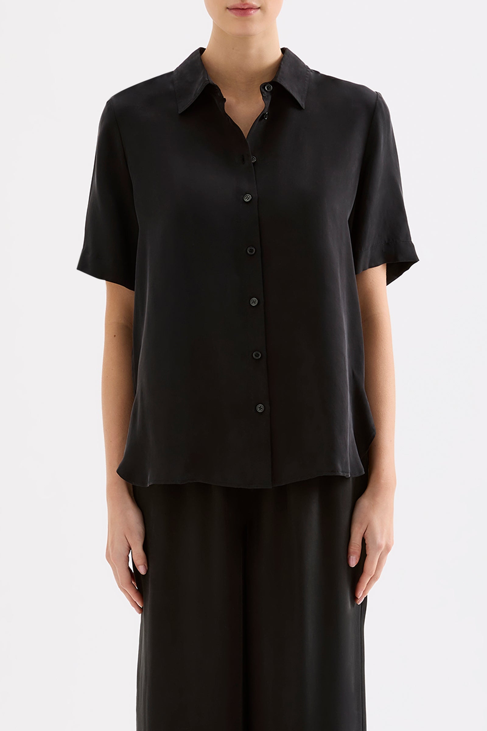 Dara Cupro Shirt Black 
