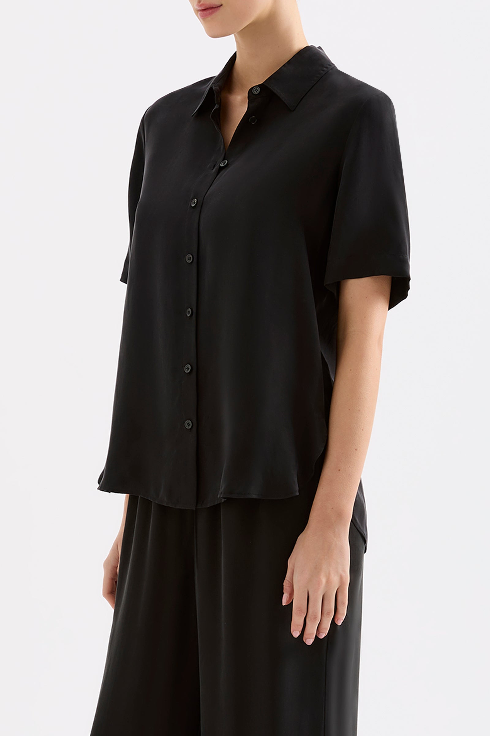 Dara Cupro Shirt Black 