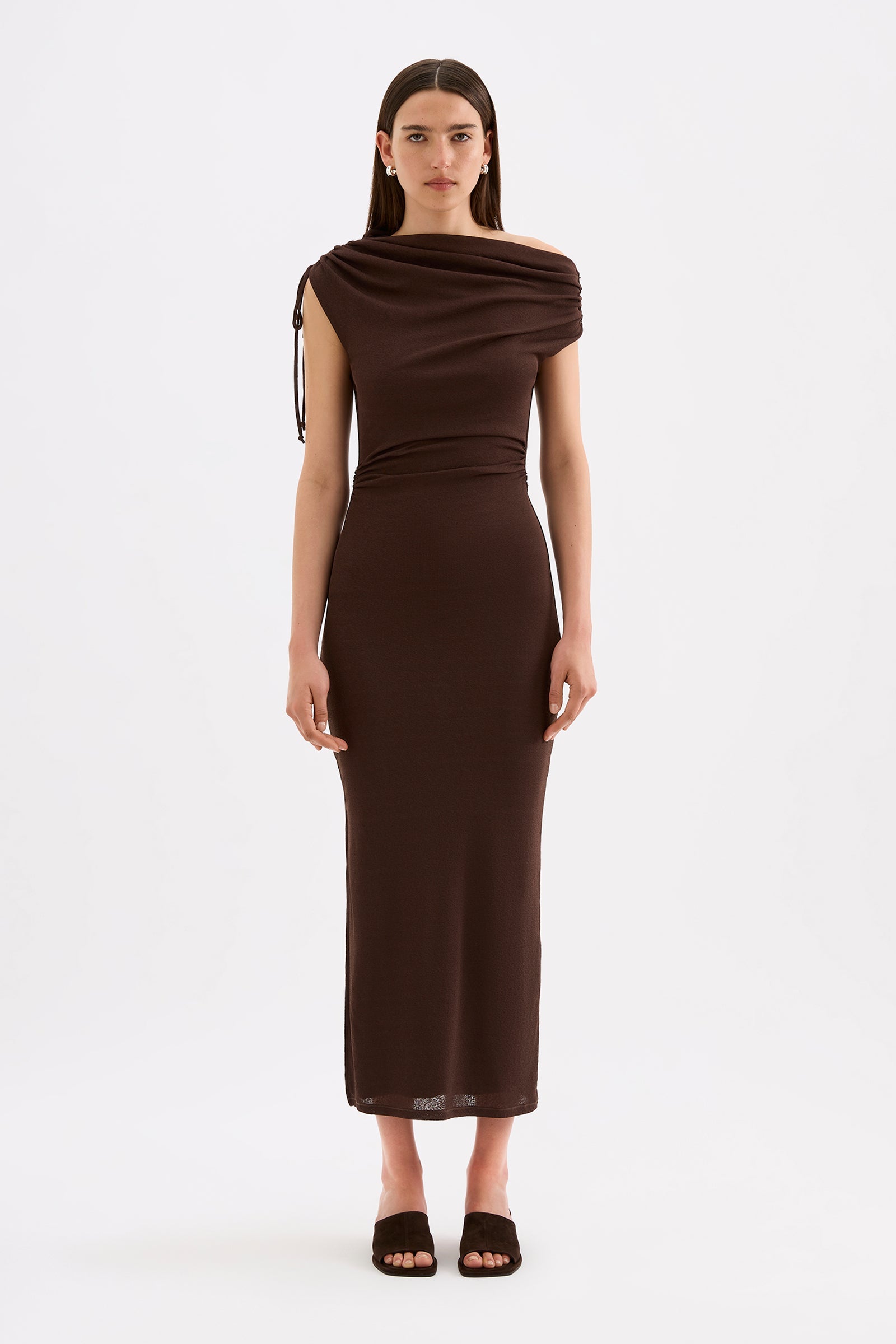 Lani Mesh Maxi Dress Chocolate 