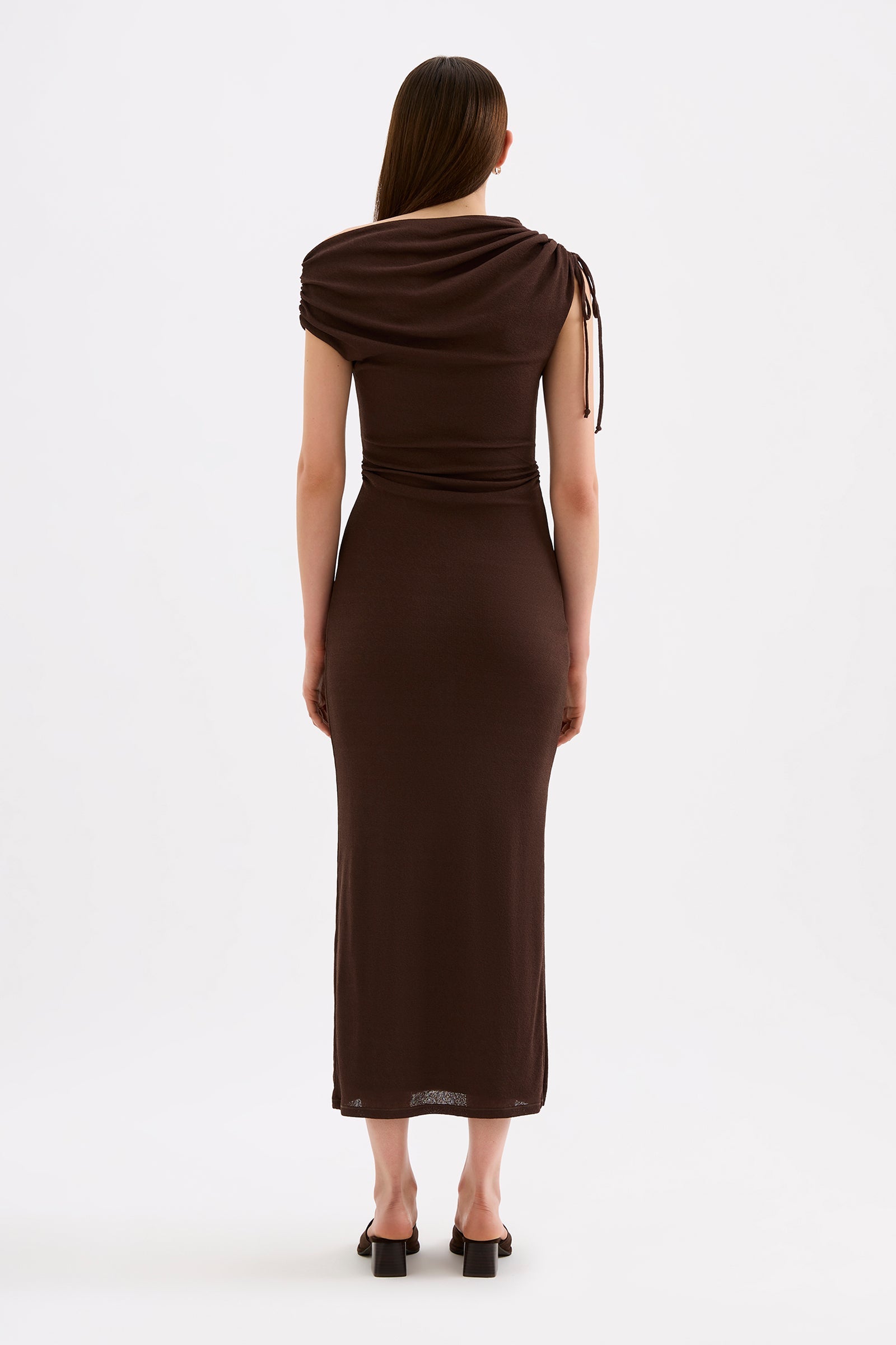 Lani Mesh Maxi Dress Chocolate 