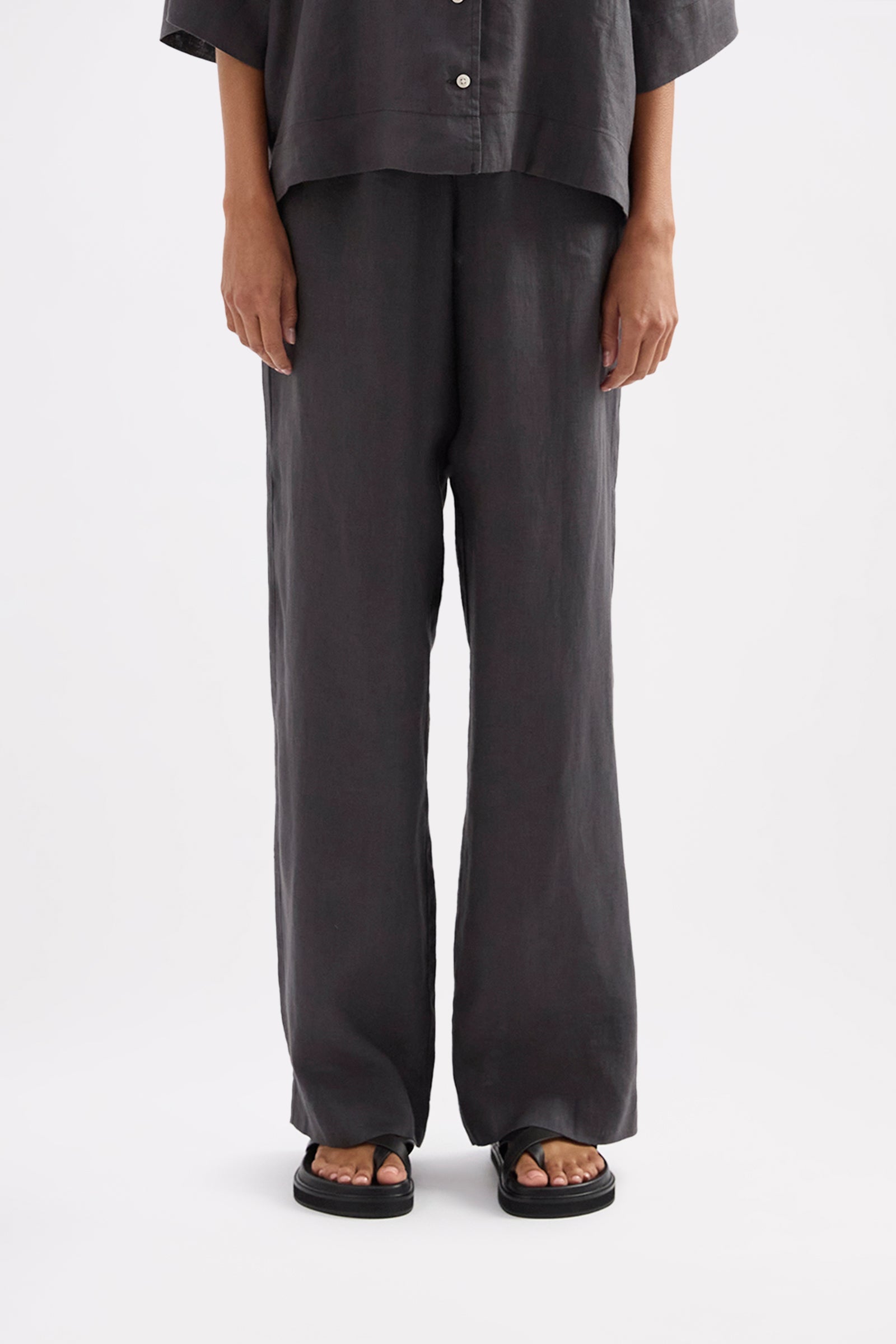 Lounge Linen Pant Coal 