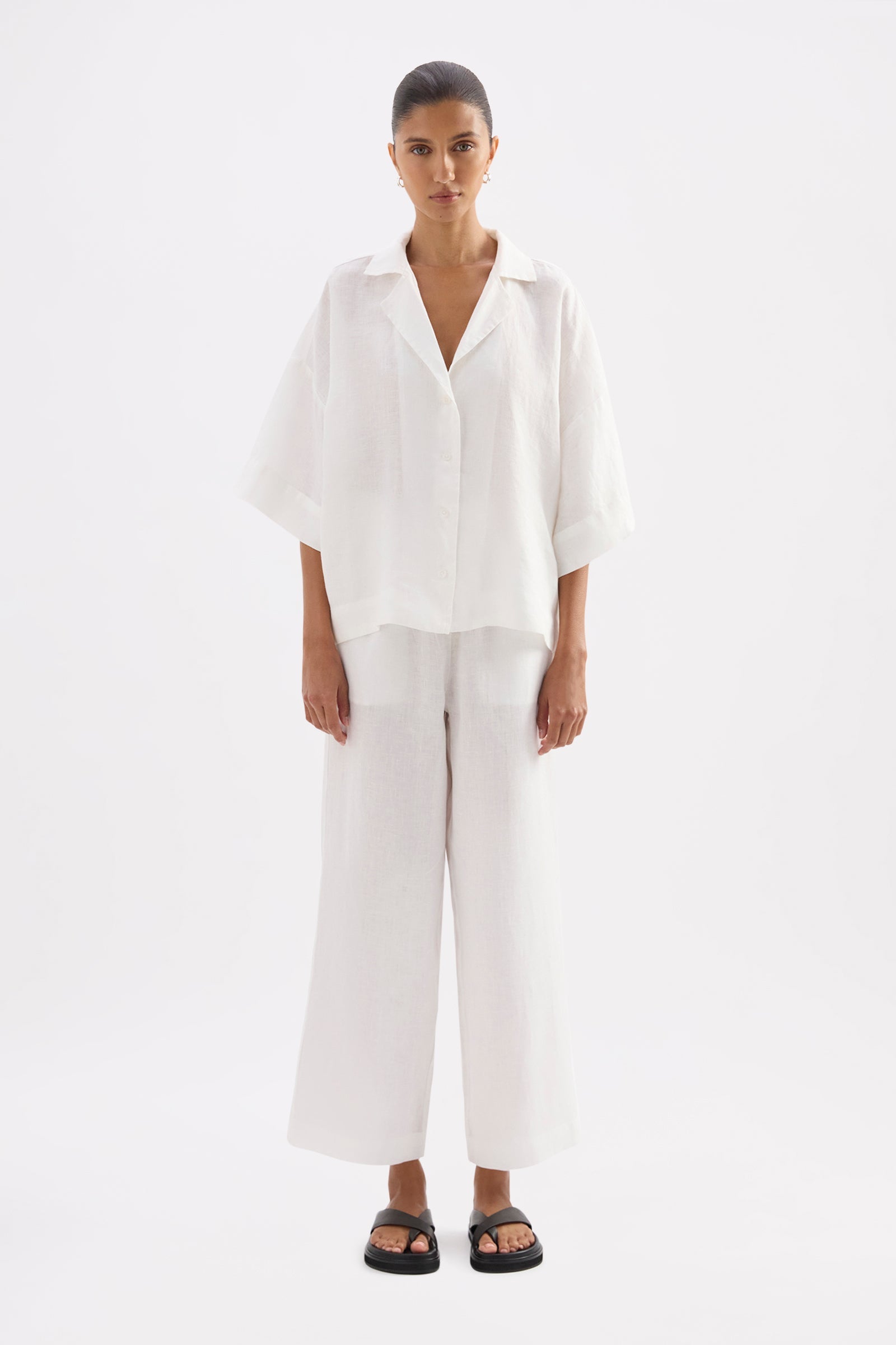 Lounge Linen Shirt White 