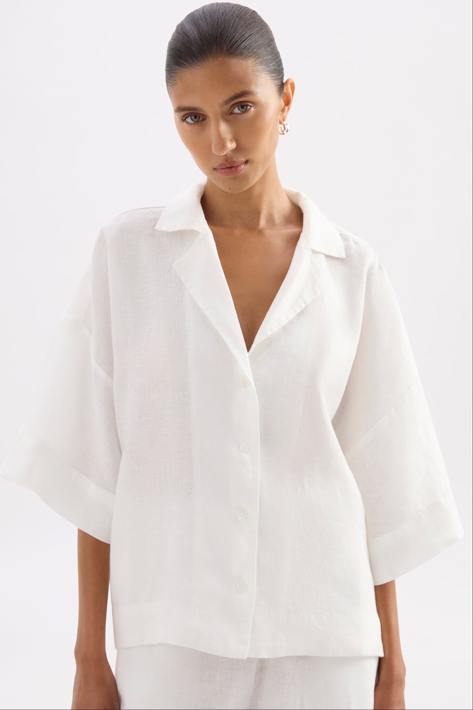 Lounge Linen Shirt White 