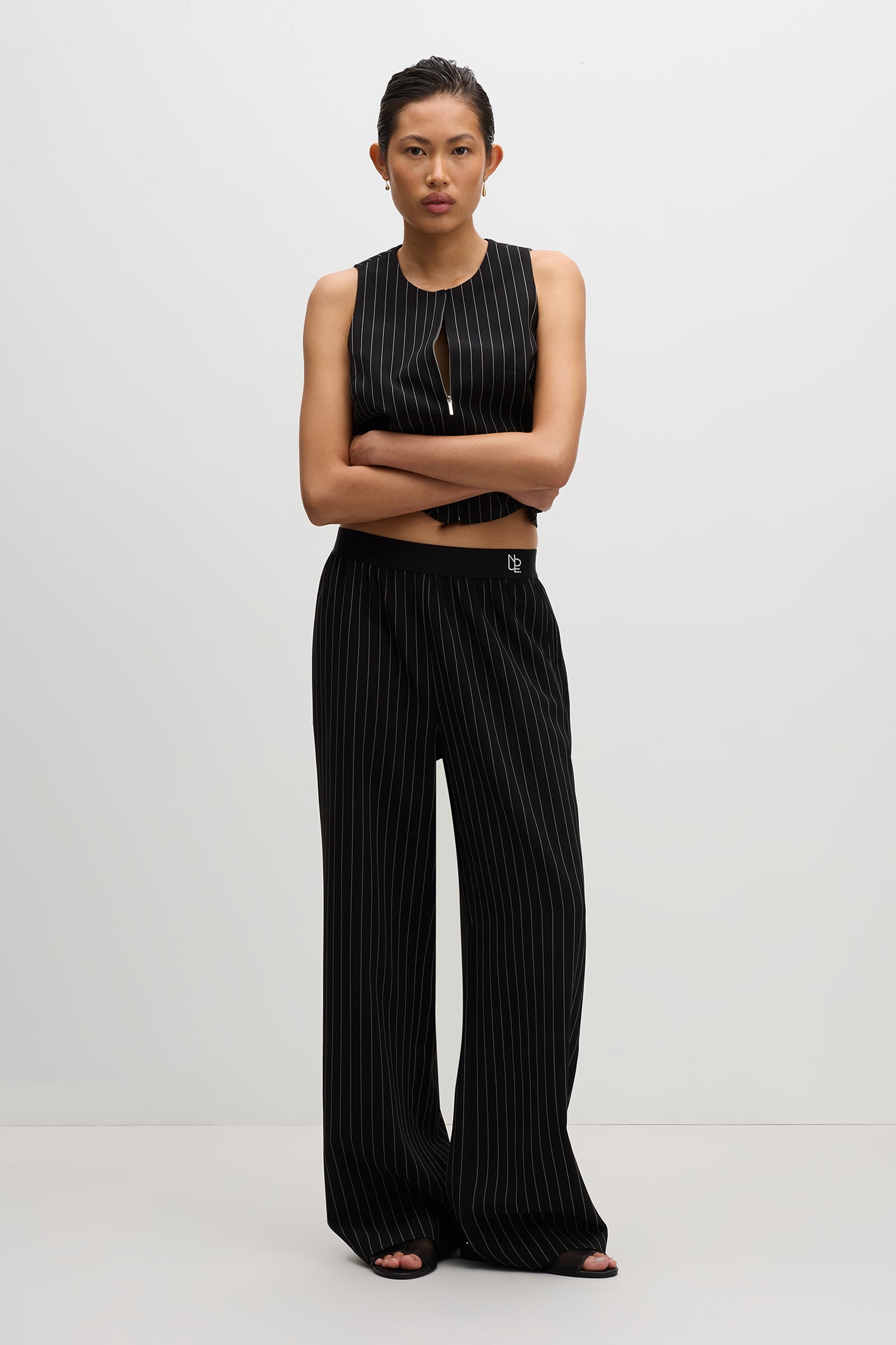 Maeve Pinstripe Pant Black Pinstripe 