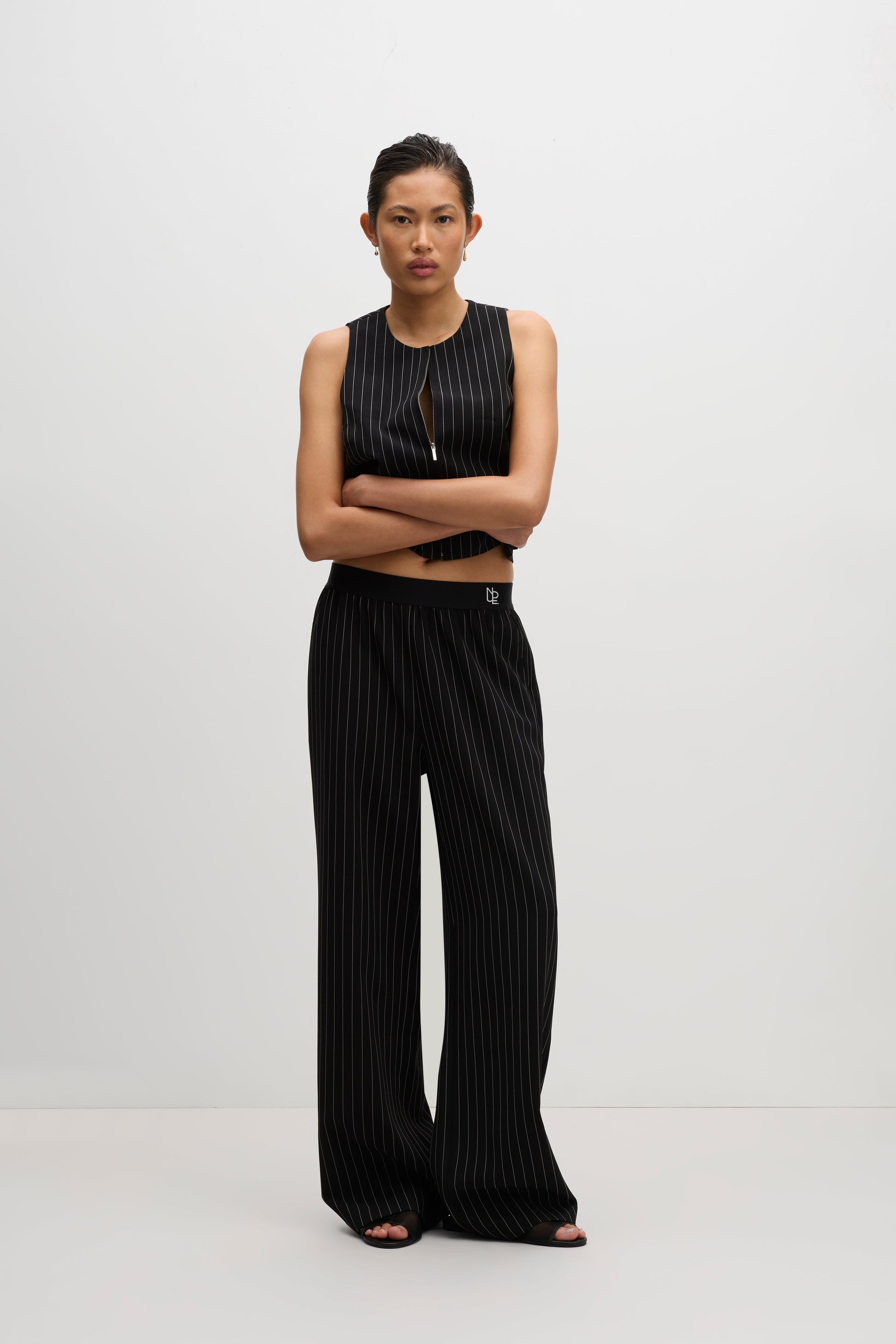Maeve Pinstripe Pant Black Pinstripe 