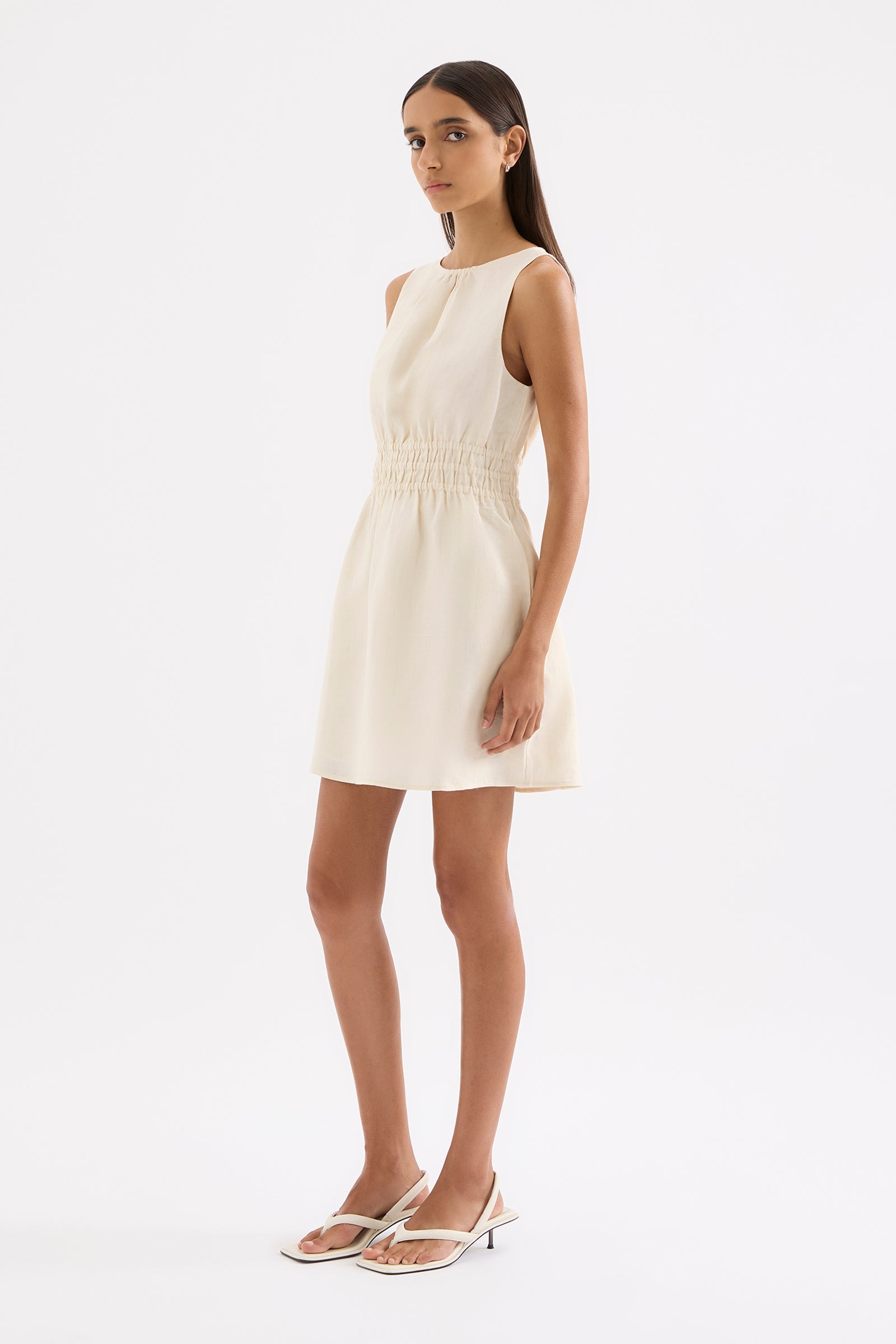 Andri Linen Mini Dress Chamomile 