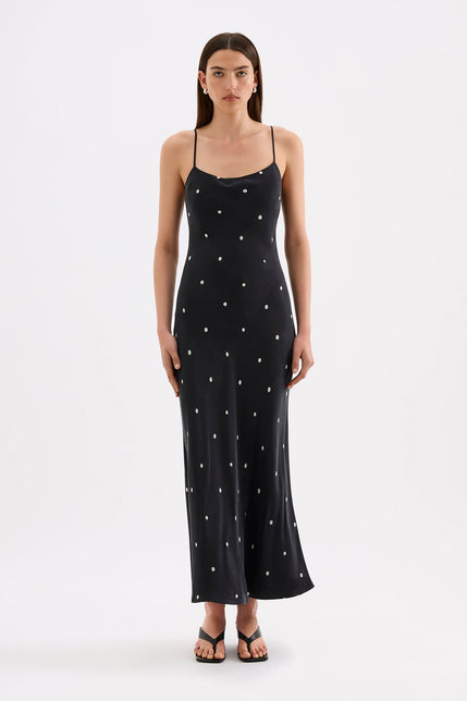Delphi Cupro Maxi Dress Delphi Polka 