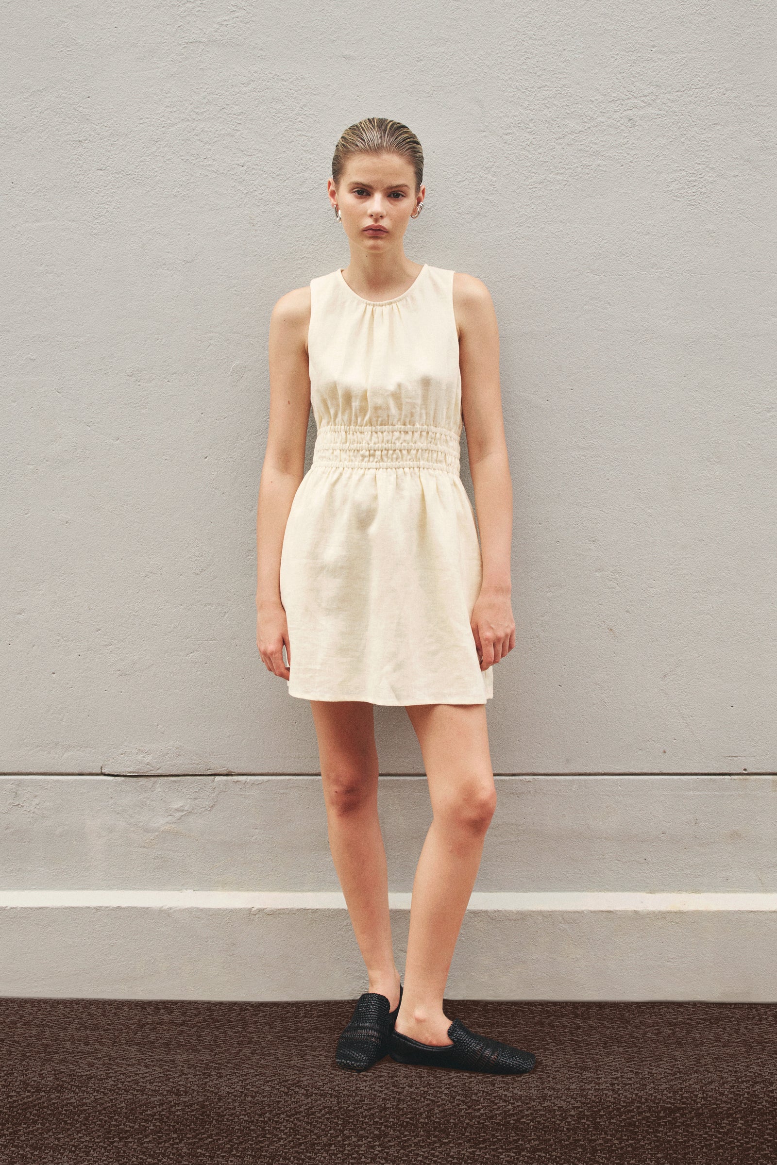 Jaxson Linen Mini Dress Eggnog 